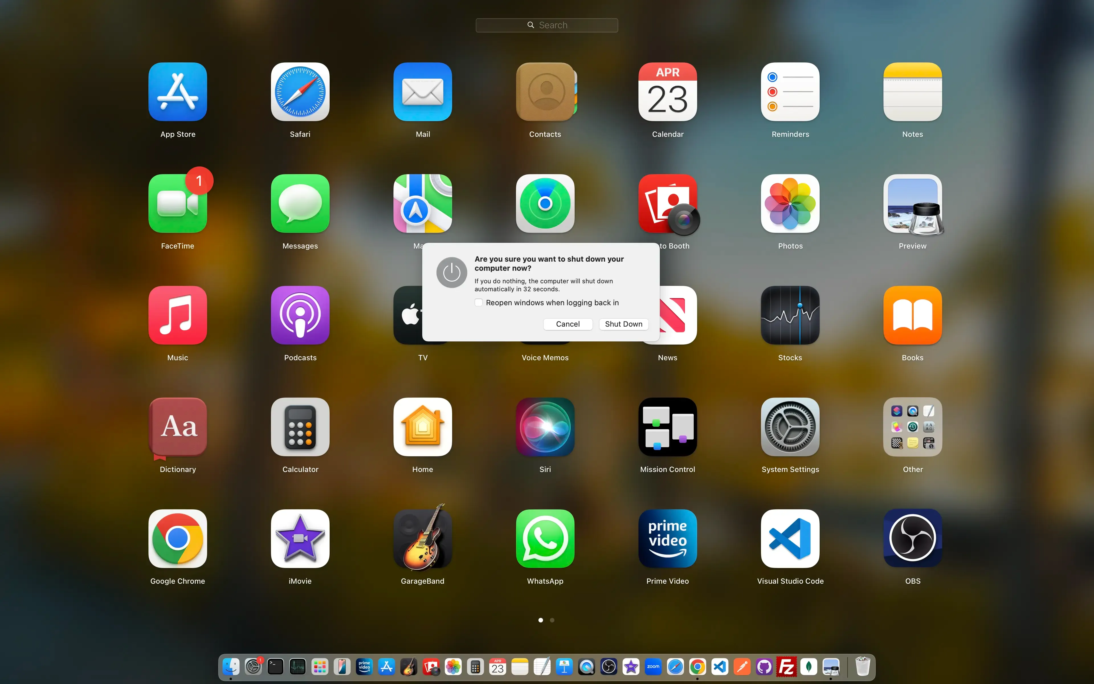 Powering off apple mac