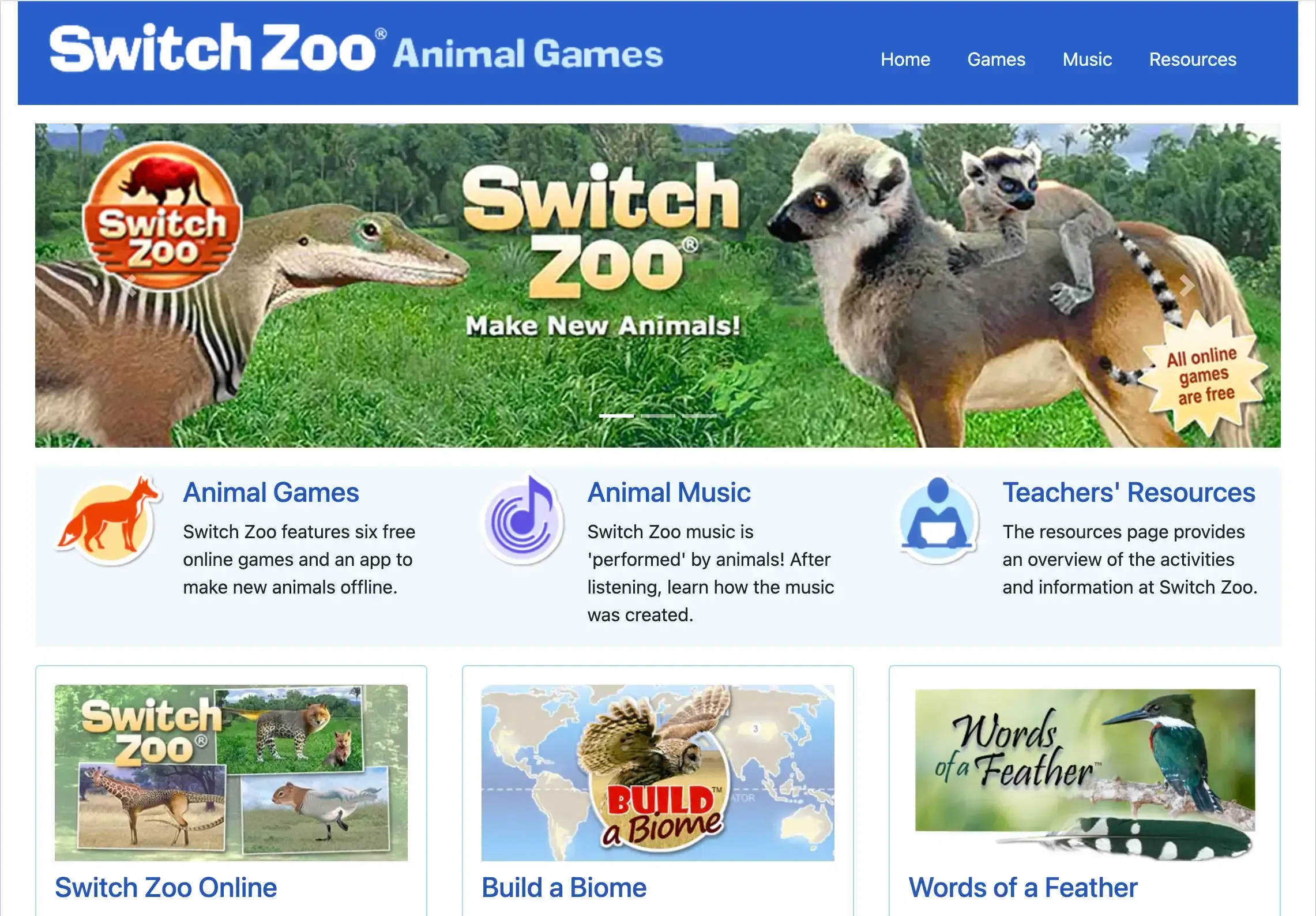 Switch Zoo website