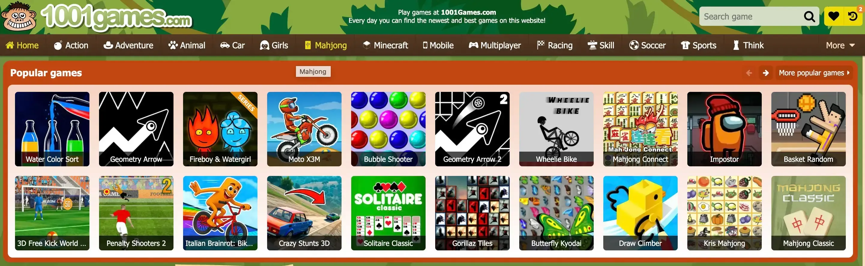 1001Games gaming website