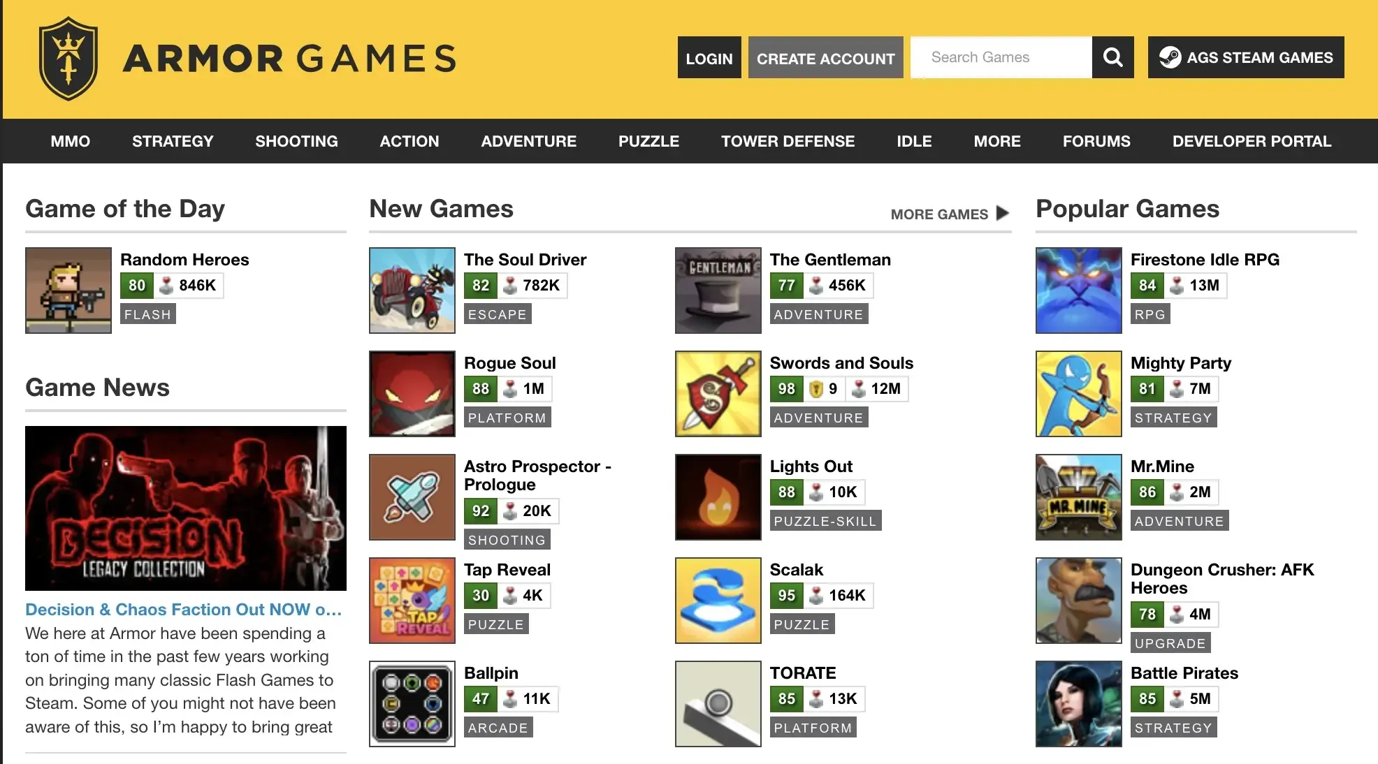 Armor Games website