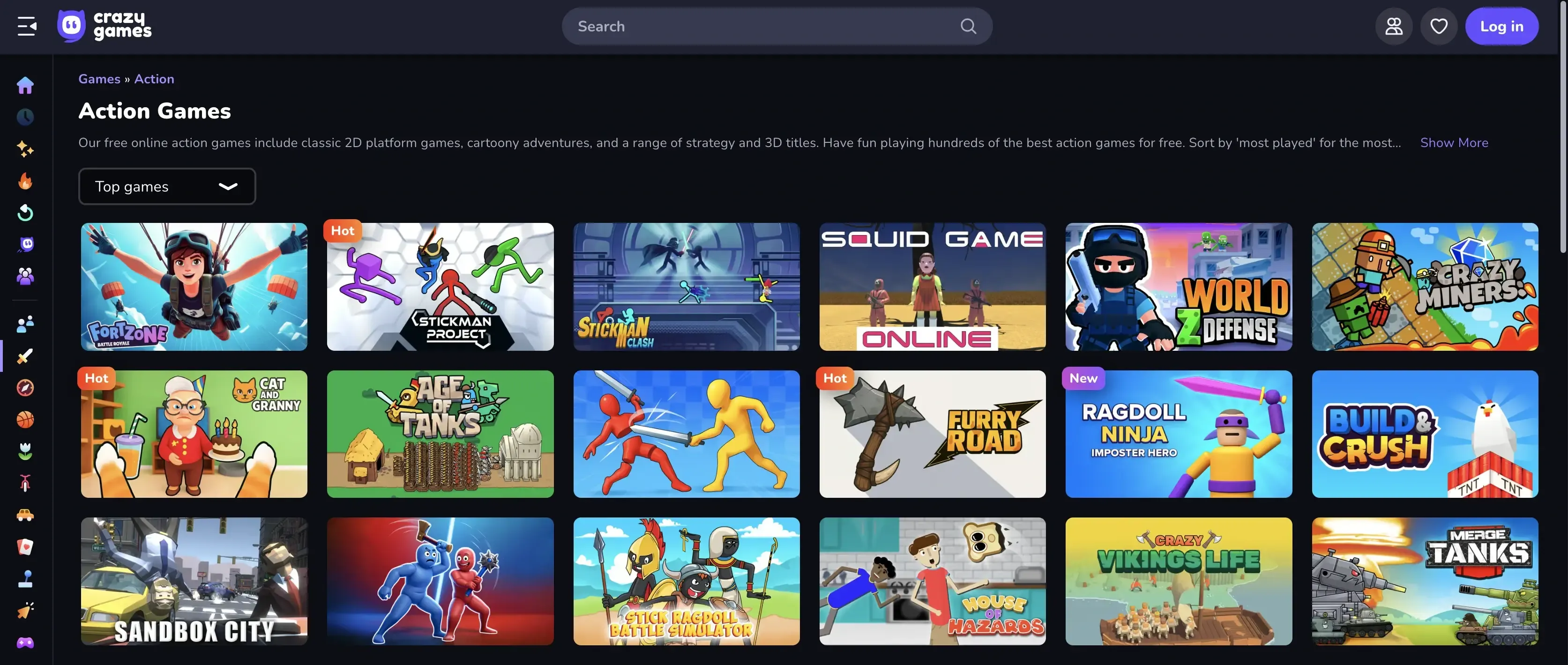Crazy Games website