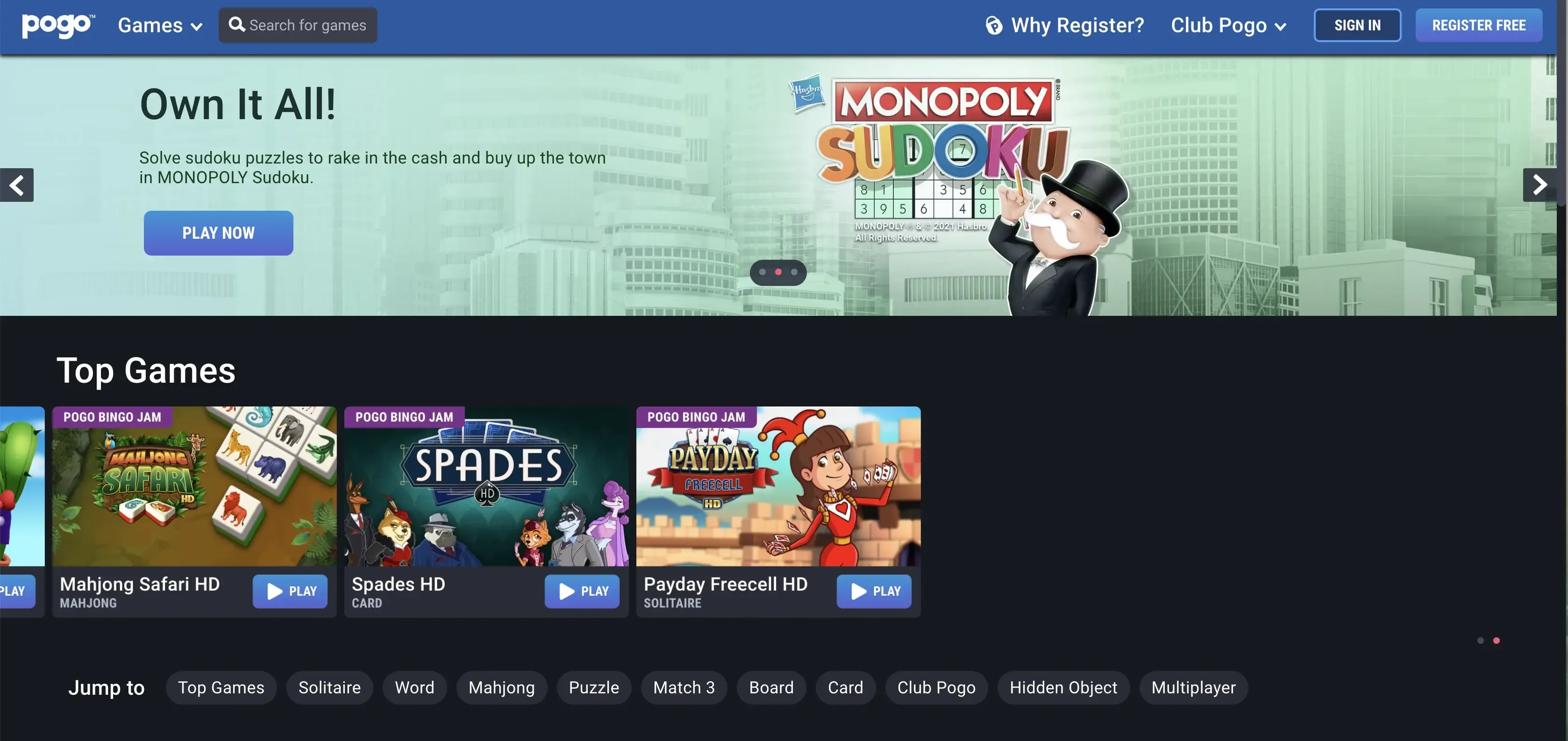 Pogo website